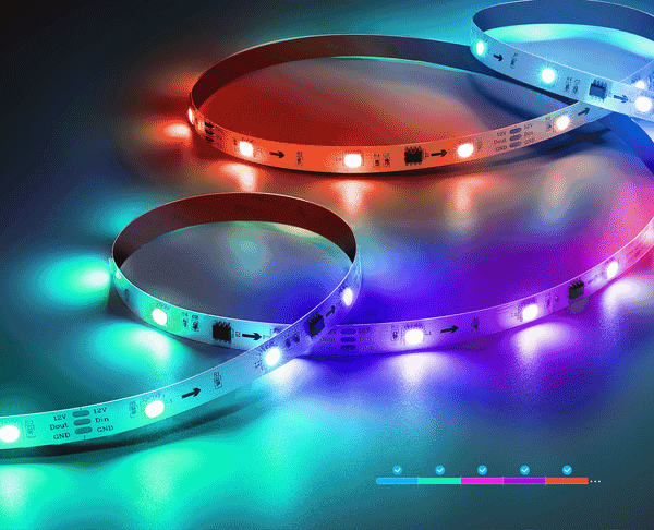5 Color Changing LED Strip Lights with Remote Control